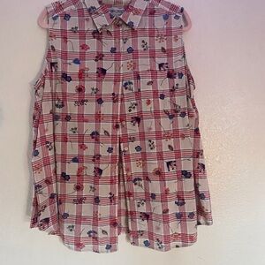 Cabin Creek Vintage Sleeveless Plaid Shirt - perfect for picnics!